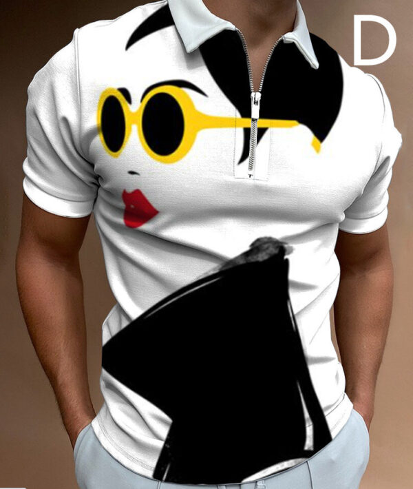 Shirts For Men Face Art Print Short Sleeve Tshirts Streetwear Mens - Image 5