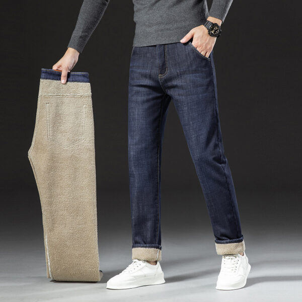 Men's Lambswool Fleece Padded Jeans Winter - Image 7