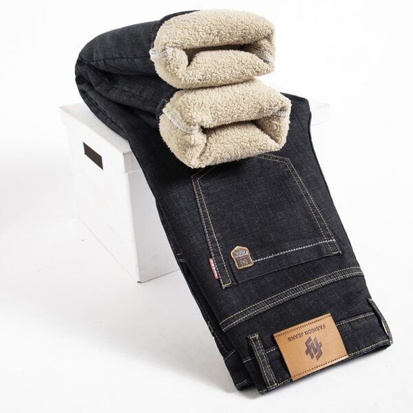 Men's Lambswool Fleece Padded Jeans Winter - Image 8