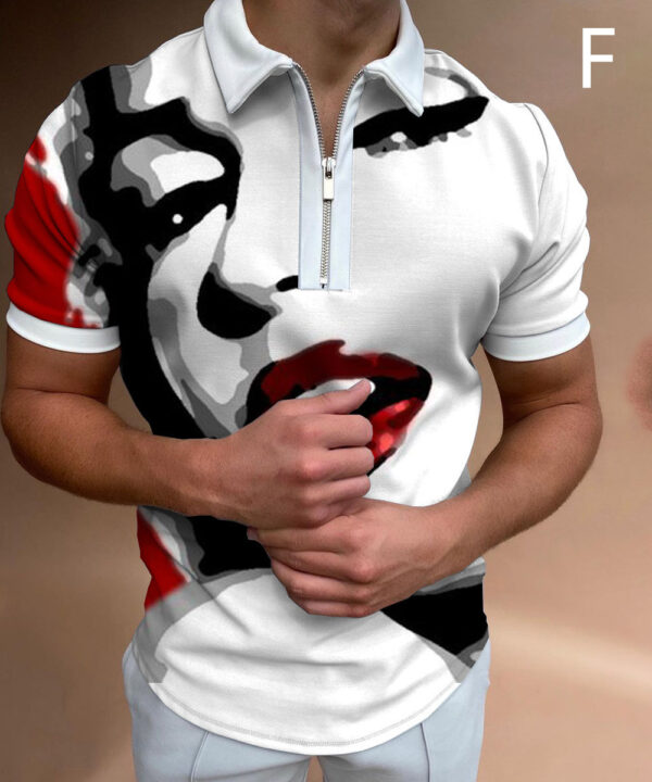 Shirts For Men Face Art Print Short Sleeve Tshirts Streetwear Mens - Image 7