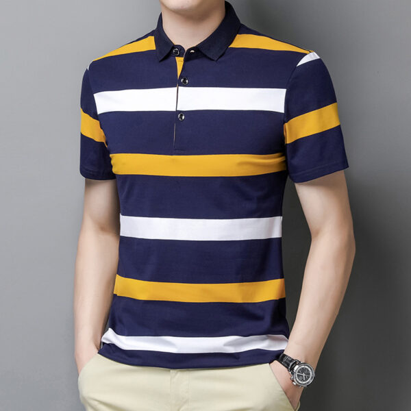 New Men's Clothing Short-sleeved Summer Top T-shirt Solid Color Casual Polo Collar Polo Shirt Casual Half-length Sleeve Versatile Clothes - Image 7