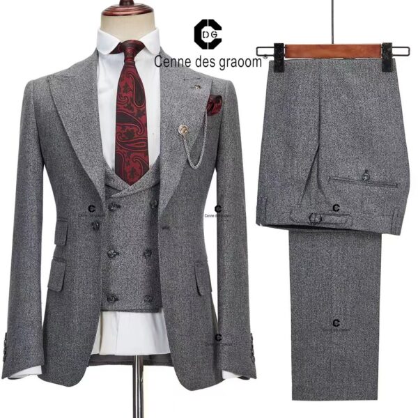 Dress Suit Men's Best Man Wedding Esmoquin - Image 4